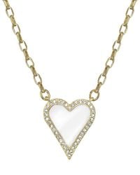 Rachel Reinhardt Jewelry - 14k Vermeil White Enamel & Cz Pave Heart Necklace - Lyst