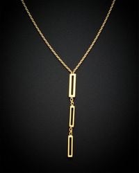 Italian Gold - 14k Graduated Paperclip Drop Necklace - Lyst