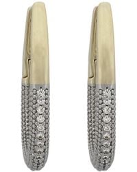 Ebru Jewelry - Plated Cz Hoop Earrings - Lyst