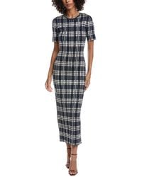 Lela Rose - Jacquard Plaid Midi Dress - Lyst