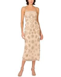 Aidan Mattox - Beaded Sleeveless Midi Dress - Lyst