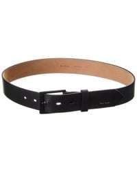 Paul Smith - Stripe Buckle Leather Belt - Lyst