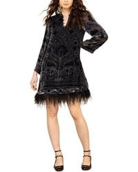 Hale Bob - Long Sleeve Deborah Silk-Blend Mini Dress - Lyst