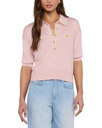 L'Agence - Masaki Collared Wool-Blend Sweater - Lyst