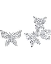 Sabrina Designs - 14k 0.35 Ct. Tw. Diamond Butterfly Mismatched Studs - Lyst