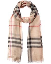 Burberry - Check Wool & Silk-Blend Scarf - Lyst