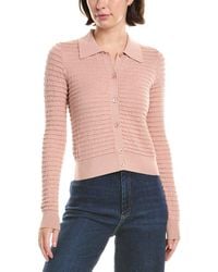 FRAME - The Smocked Silk-Blend Cardigan - Lyst