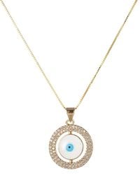 Eye Candy LA - Silver Cz Isla Evil Eye Pendant Necklace - Lyst