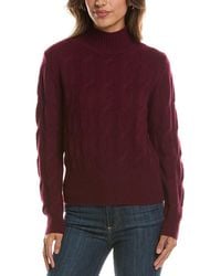 Forte - Cable Mock Neck 100% Cashmere Sweater - Lyst
