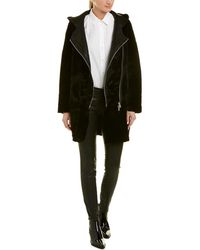 Sandro Asymmetrical Coat - Black