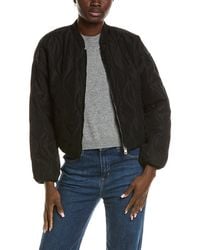 Marion - Rib Collar Quilted Zip Up Jacket - Lyst