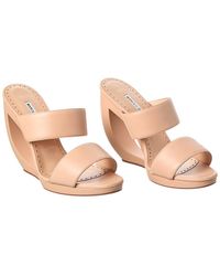 Manolo Blahnik - Welli 105 Leather Wedge Sandal (authentic Pre-loved) - Lyst