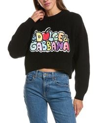 Dolce & Gabbana - Patch Front Wool Sweater - Lyst