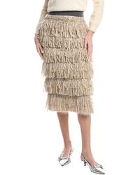 Brunello Cucinelli - Tiered Mohair, Cashmere, & Wool-Blend Skirt - Lyst