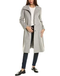 Cole Haan - Button Front Wool-blend Coat - Lyst