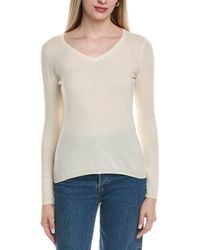 Sofiacashmere - Modern V-Neck Wool & Cashmere-Blend Sweater - Lyst