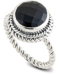Samuel B. - Silver 2.55 Ct. Tw. Black Onyx Round Ring - Lyst