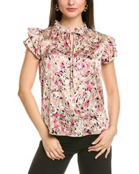 Anne Klein - Ruffle Sleeve Tie Blouse - Lyst