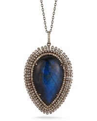 Banji Jewelry - Silver 3.43 Ct. Tw. Diamond & Labradorite Statement Necklace - Lyst
