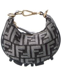 Fendi - Graphy Nano Ff Denim & Leather Bag Charm - Lyst