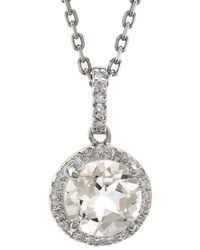 Gemstones - Silver 1.69 Ct. Tw. Diamond & White Topaz Necklace - Lyst
