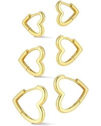 Sphera Milano - 18K Plated Heart Earrings - Lyst
