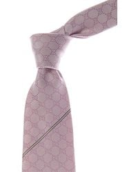 Gucci - Pink GG Silk Tie - Lyst