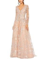 Mac Duggal - Embroidered Lace Wrap Over Illusion Gown - Lyst