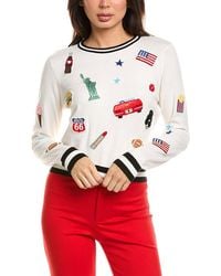 Alice + Olivia - Carolann Americana Staceface Shrunk Sweater - Lyst