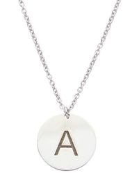 Italian Gold Over Silver - Initial Disc Pendant Necklace (a-z) - Lyst