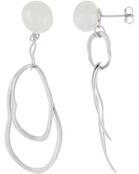 Splendid - Silver 7.5-8mm Freshwater Pearl Earrings - Lyst