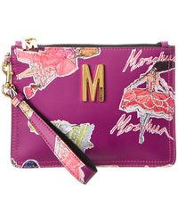 Moschino Small Leather Clutch - Pink