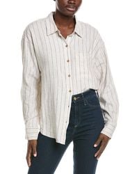 Z Supply - Alfie Striped Button Up Linen-Blend Top - Lyst