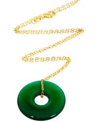 Liv Oliver - 18k Plated 15.75 Ct. Tw. Green Agate Necklace - Lyst