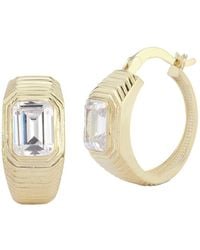 Chloe and Madison - 14k Over Silver Cz Bold Hoops - Lyst