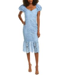 ml monique lhuillier draped lace dress
