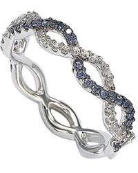 Suzy Levian - Silver 1.02 Ct. Tw. Diamond & Sapphire Eternity Ring - Lyst