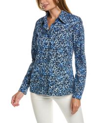 Michael Kors - Floral Print Cotton Poplin Shirt - Lyst
