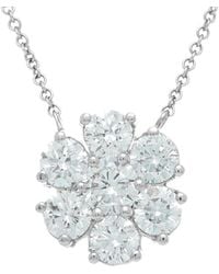 Diana M. Jewels - Fine Jewelry 18k 2.35 Ct. Tw. Diamond Cluster Flower Necklace - Lyst