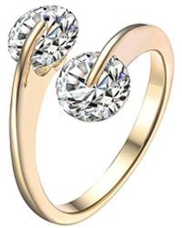 Genevive Jewelry - 14k Over Silver Cz Ring - Lyst