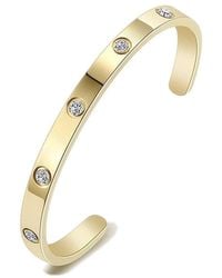 Liv Oliver - 18k Plated Cz Embellished Bangle Bracelet - Lyst