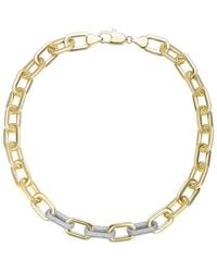 Rachel Glauber - 14K Plated Cz Link Necklace - Lyst