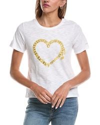 Cinq À Sept - Amour Heart Chain Shrunken T-Shirt - Lyst