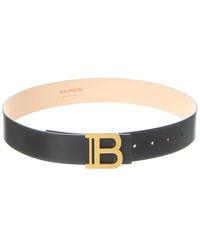 Balmain - B Buckle Leather Belt - Lyst