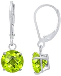 MaxColor - Silver 1.70 Ct. Tw. Peridot Dangle Earrings - Lyst