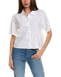 Monrow - Short Sleeve Linen Vacation Shirt - Lyst