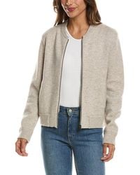 Forte - Zip 100% Cashmere Bomber Cardigan - Lyst