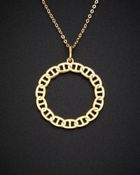 Italian Gold - 18k Mariner Link Circle Pendant Necklace - Lyst