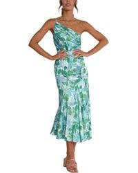 LEON GORI - One-Shoulder Midi Dress - Lyst