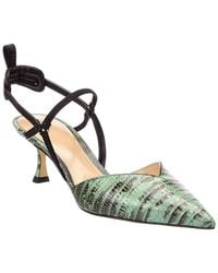 Fendi - Very Colibri Lizard-Embossed Leather Slingback Pump - Lyst